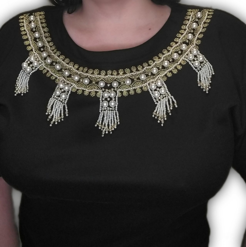 80s Bonnie Boerer Faux pearl embelished t-shirt